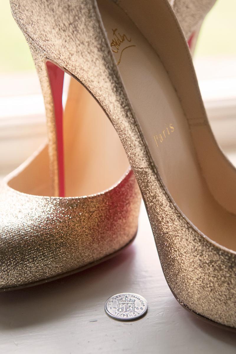 wedding-shoes-gold-lucky-silver-sixpence-wedding-photographers-south-wales